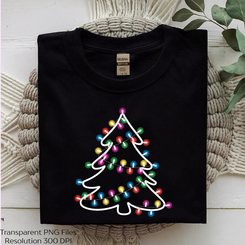 Merry Christmas Holiday Light Tree Clipart Bundle - CraftNest - Digital Crafting and Art