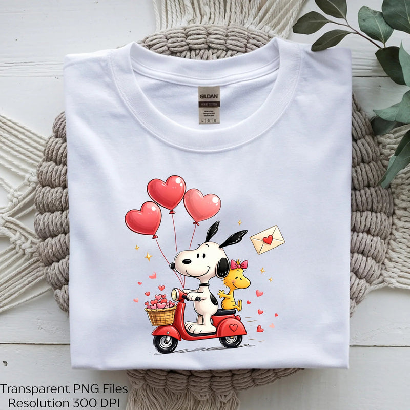 Cute Valentine Dog Scooter Clipart Bundle - CraftNest - Digital Crafting and Art
