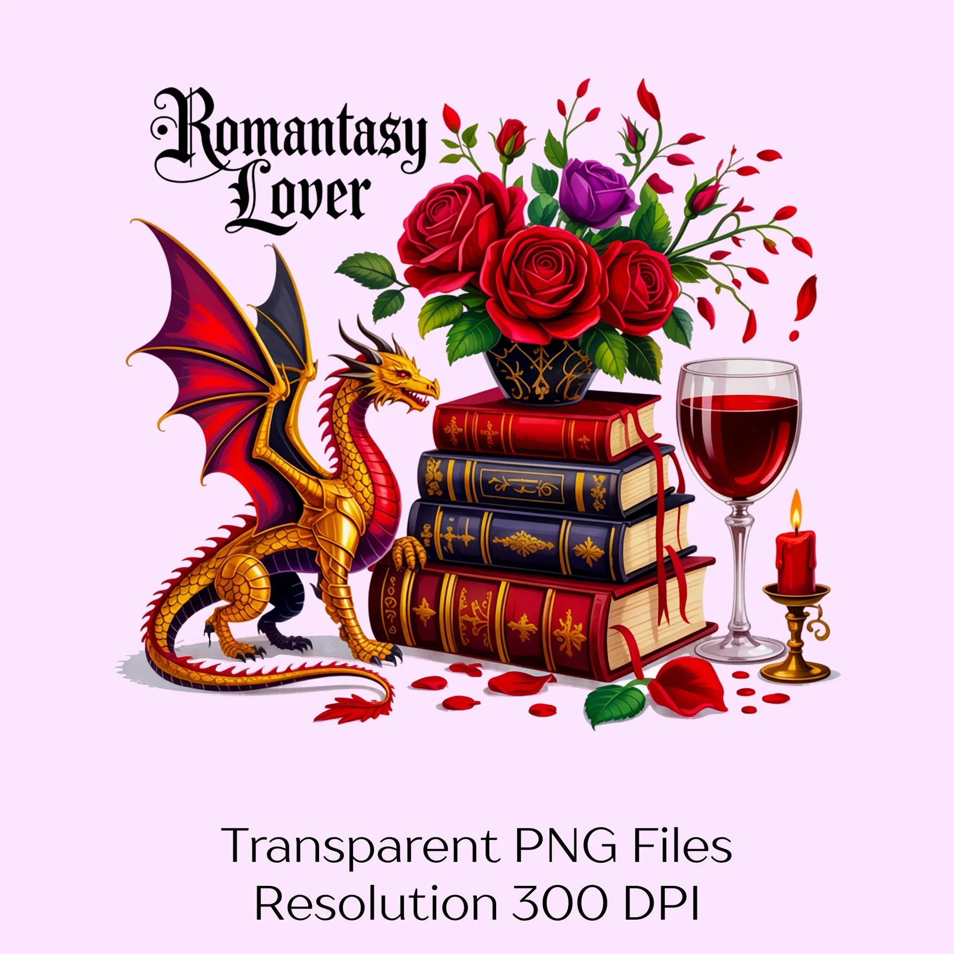 Fantasy Floral Dragon Clipart Bundle - CraftNest - Digital Crafting and Art