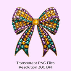 Rhinestone Mardi Gras Coquette Bow Clipart Bundle - CraftNest - Digital Crafting and Art