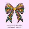 Rhinestone Mardi Gras Coquette Bow Clipart Bundle