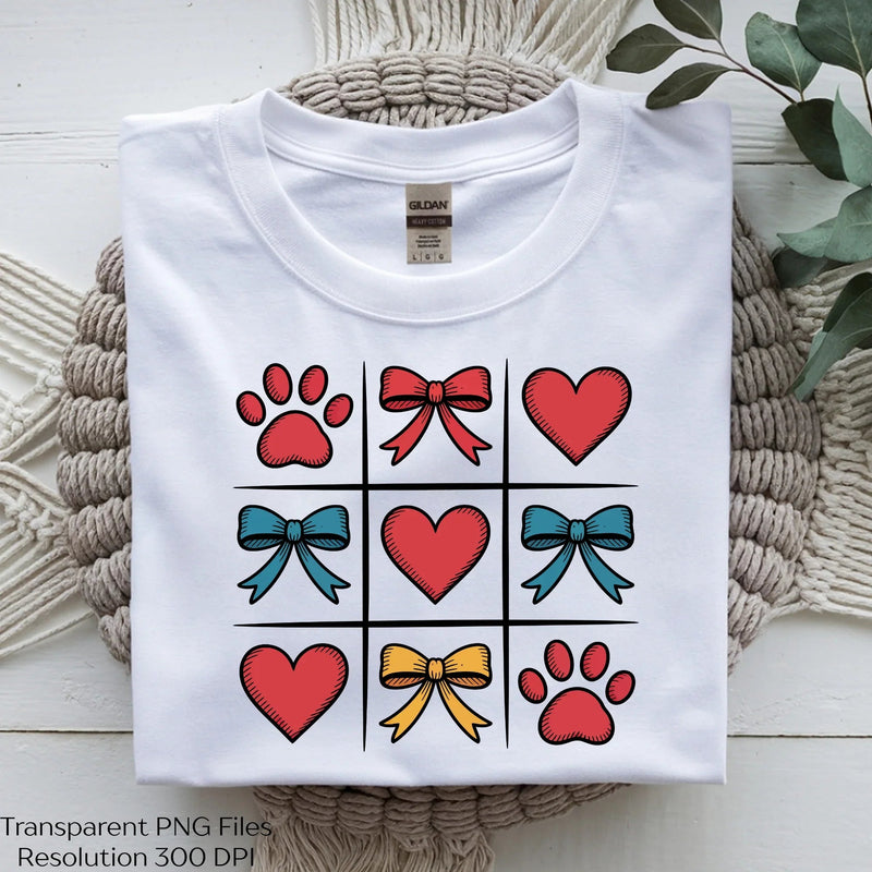 Checkered Dog Paw Valentine Day Clipart Bundle - CraftNest - Digital Crafting and Art