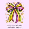 Mardi Gras Coquette Bow Clipart Bundle