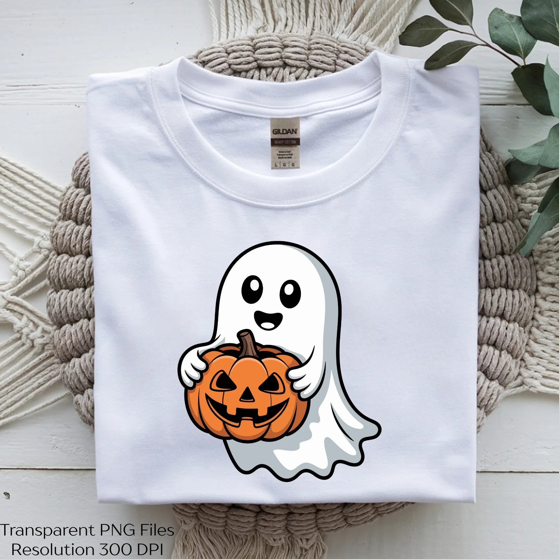 Ghost Holding Pumpkin Halloween Clipart Bundle - CraftNest - Digital Crafting and Art