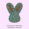 Turquoise Rabbit Easter Clipart Bundle