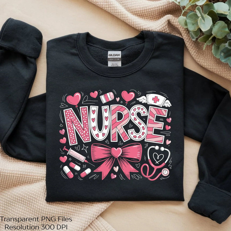 Valentine's Day Nurse Coquette Bow Clipart Bundle - CraftNest - Digital Crafting and Art