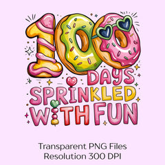 Sprinkled Donuts 100 Days of School Clipart Bundle - CraftNest - Digital Crafting and Art