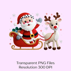 Retro Crochet Santa Yarn Clipart Bundle - CraftNest - Digital Crafting and Art
