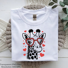 Cute Giraffe Heart Glasses Clipart Bundle - CraftNest - Digital Crafting and Art
