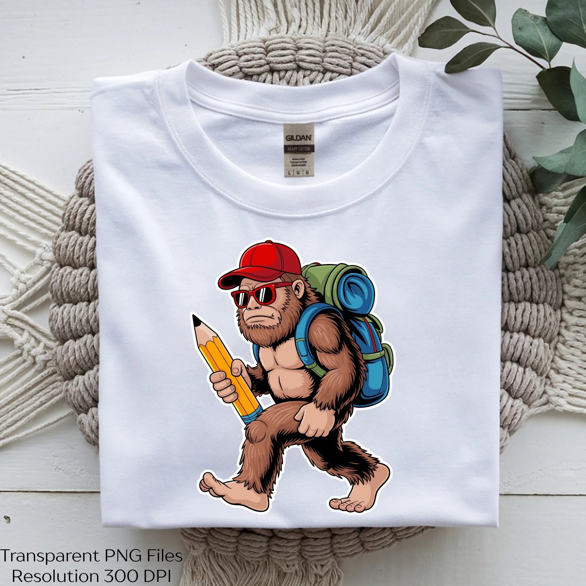 Bigfoot with Backpack and Pencil Clipart Bundle - CraftNest - Digital Crafting and Art