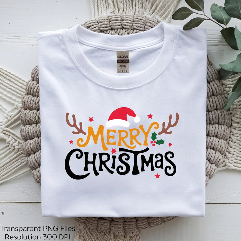 Merry Christmas Santa Hat Reindeer Clipart Bundle - CraftNest - Digital Crafting and Art