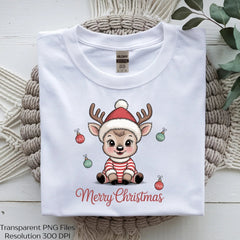 Cute Baby Reindeer Merry Christmas Clipart Bundle - CraftNest - Digital Crafting and Art