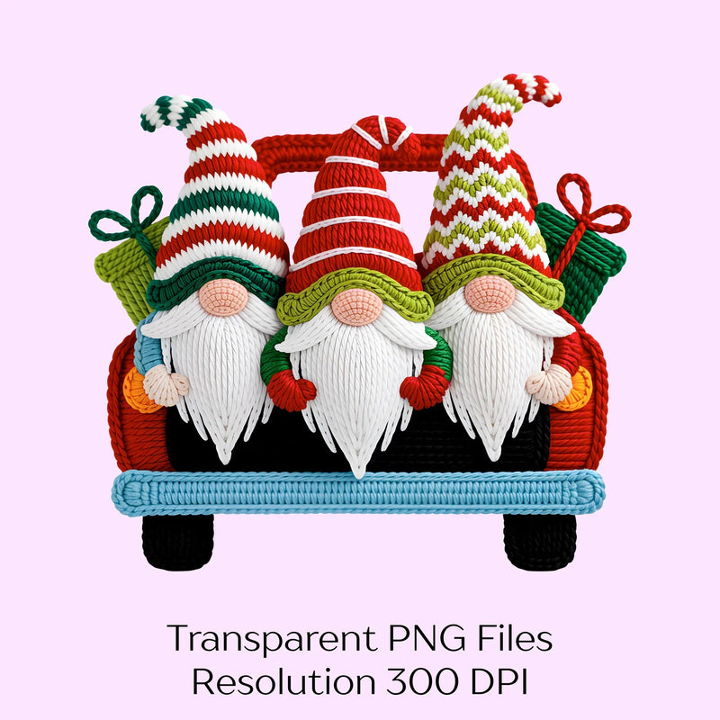 Christmas Gnomes Red Truck Clipart Bundle - CraftNest - Digital Crafting and Art
