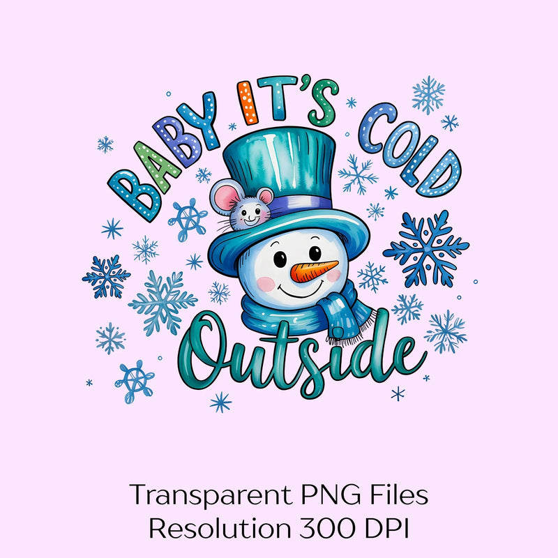 Baby It's Cold Outside Snowman Clipart Bundle - CraftNest - Digital Crafting and Art
