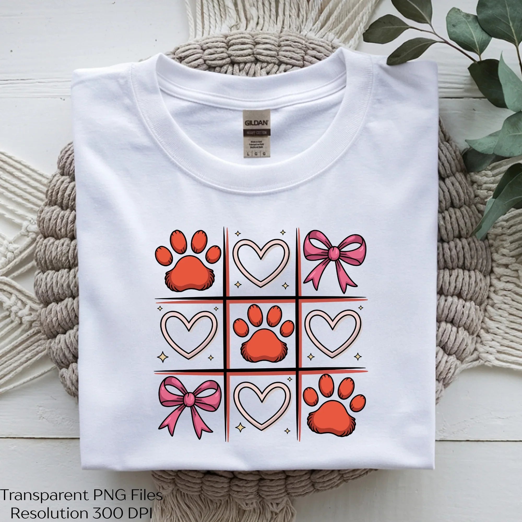 Checkered Dog Paw Love Valentine Day Clipart Bundle - CraftNest - Digital Crafting and Art