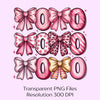 Coquette Valentine Xoxo Bow Clipart Bundle