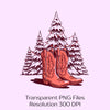 Cowgirl Boots Pink Christmas Trees Clipart Bundle