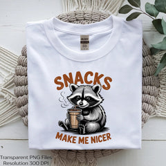 Snacks Make Me Nicer Raccoon Clipart Bundle - CraftNest - Digital Crafting and Art