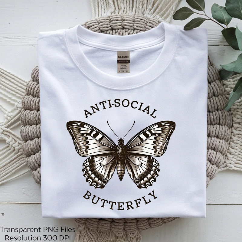 Anti Social Butterfly Shirt Clipart Bundle - CraftNest - Digital Crafting and Art
