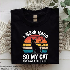 Funny Cat Lover Retro Sunset Clipart Bundle - CraftNest - Digital Crafting and Art