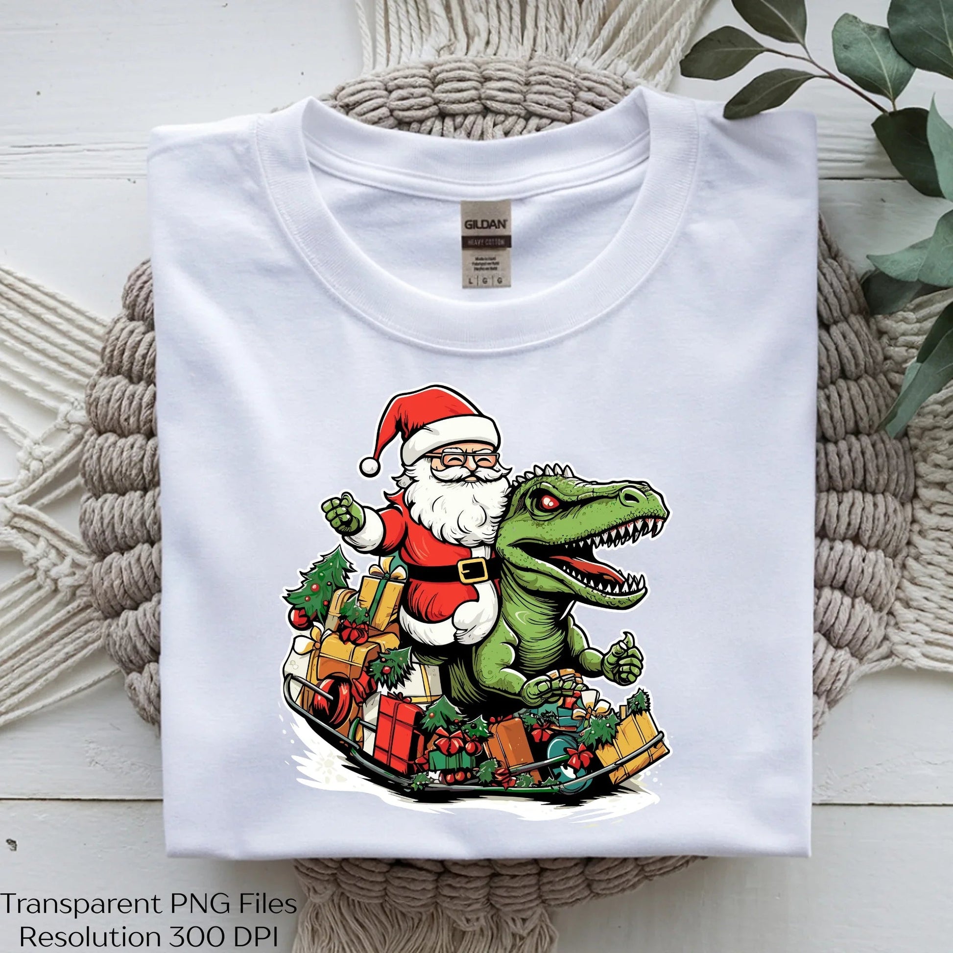 Santa Riding Dinosaur Rex Christmas Clipart Bundle - CraftNest - Digital Crafting and Art