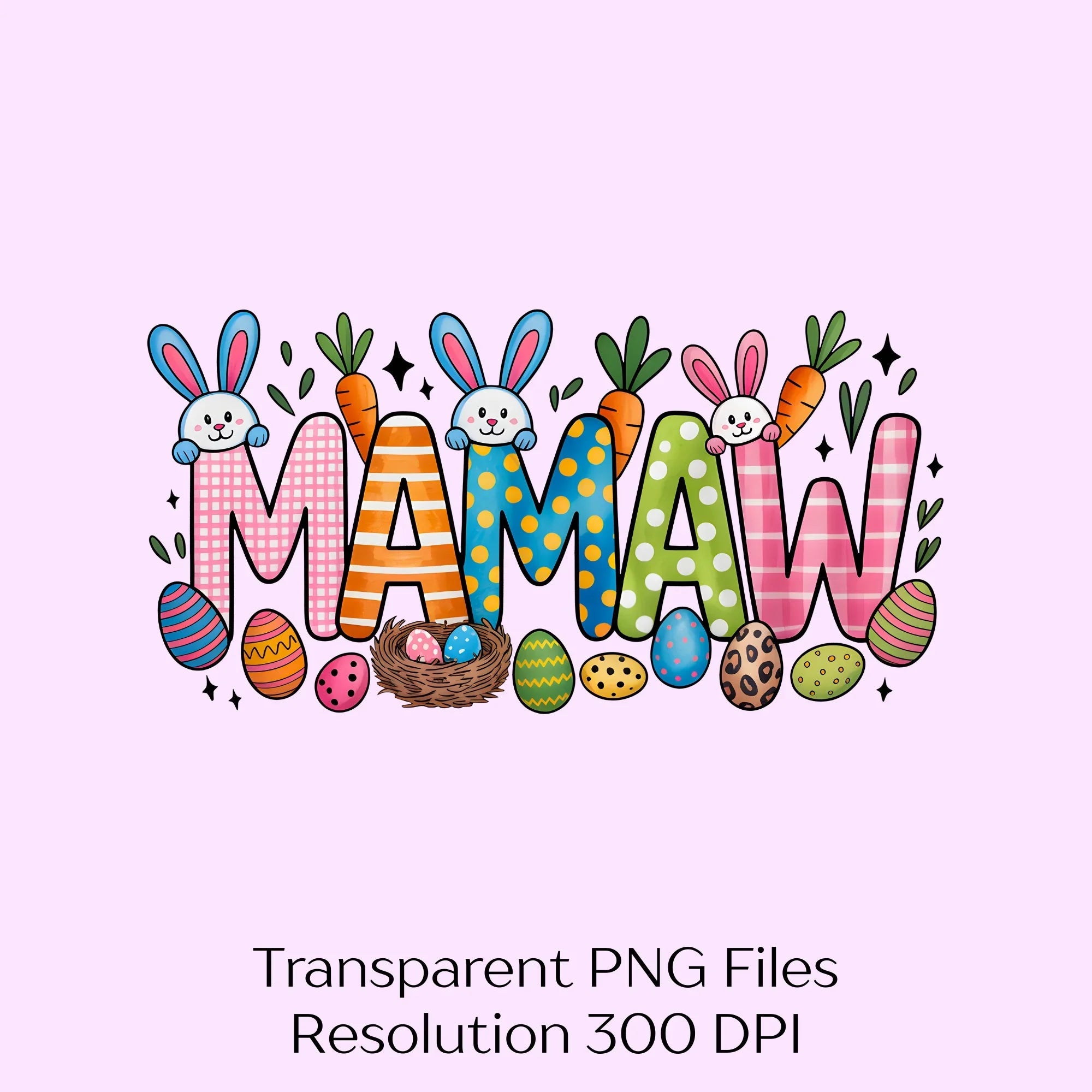 Easter Day Mamaw Bow Happy Clipart Bundle - CraftNest - Digital Crafting and Art