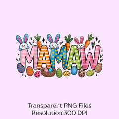 Easter Day Mamaw Bow Happy Clipart Bundle - CraftNest - Digital Crafting and Art