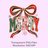 Glitter Coquette Merry Christmas Clipart Bundle