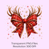 Christmas Coquette Bow Clipart Bundle