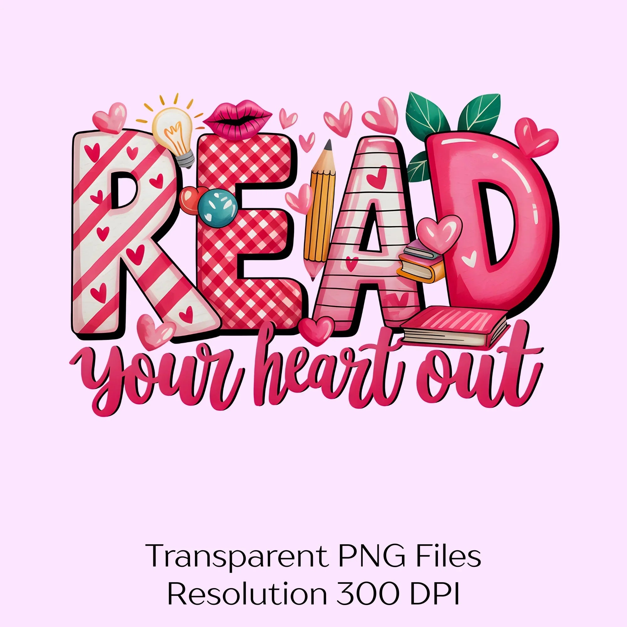 Read Your Heart Out Reading Clipart Bundle - CraftNest - Digital Crafting and Art
