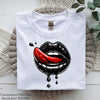 Black Lips with Red Tongue Drips Clipart Bundle