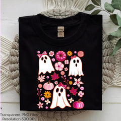 Halloween Floral Kawaii Ghost Coquette Clipart Bundle - CraftNest - Digital Crafting and Art