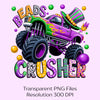 Mardi Gras Monster Truck Clipart Bundle