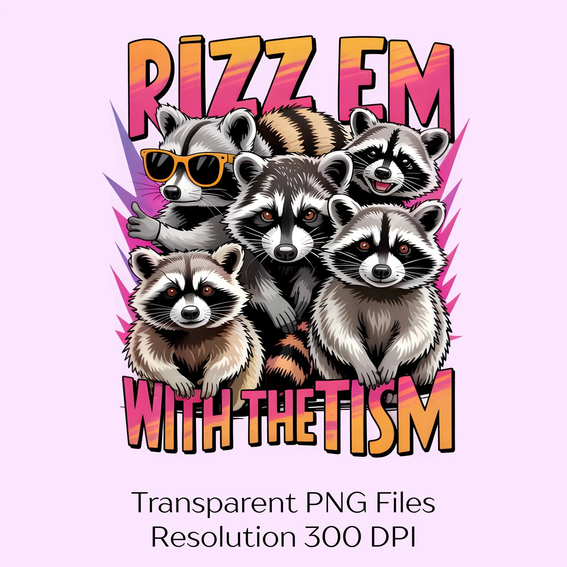 Raccoon Meme Rizz Em Clipart Bundle - CraftNest - Digital Crafting and Art