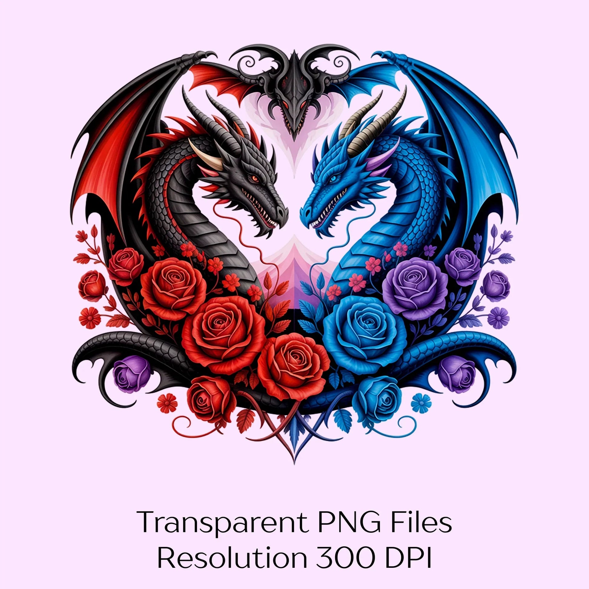 Dragon Fantasy Floral Clipart Bundle - CraftNest - Digital Crafting and Art