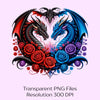 Dragon Fantasy Floral Clipart Bundle