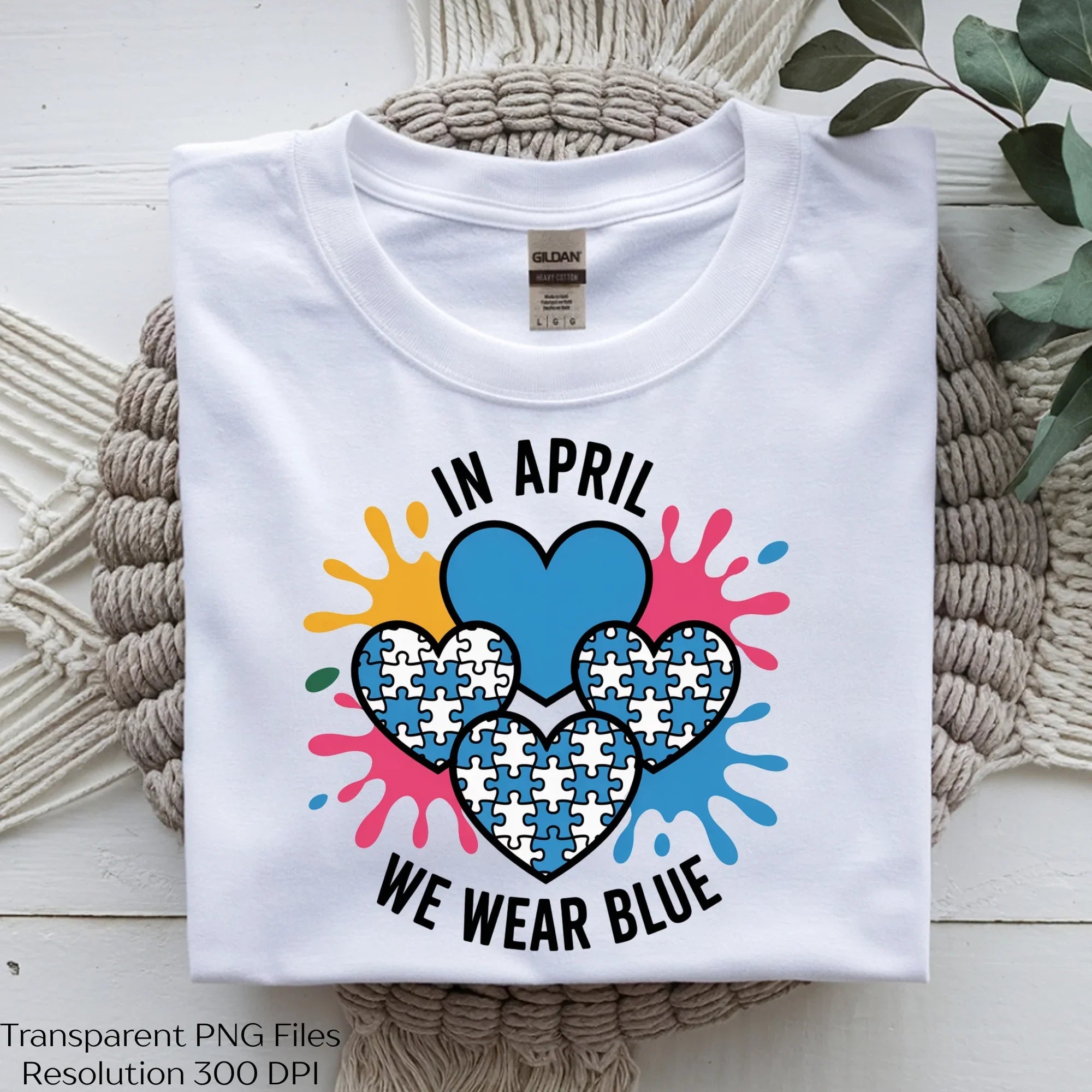 April Autism Awareness Blue Tee Clipart Bundle - CraftNest - Digital Crafting and Art
