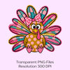 Glitter Turkey Thanksgiving Clipart Bundle