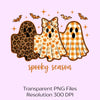 Floral Ghost Patch Halloween Clipart Bundle