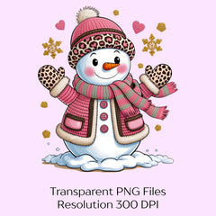 Faux Yarn Crochet Pink Snowman Clipart Bundle - CraftNest - Digital Crafting and Art