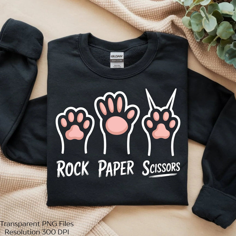 Rock Scissors Introvert Cat Clipart Bundle - CraftNest - Digital Crafting and Art