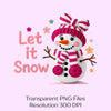 Let It Snow Faux Crochet Snowman Clipart Bundle