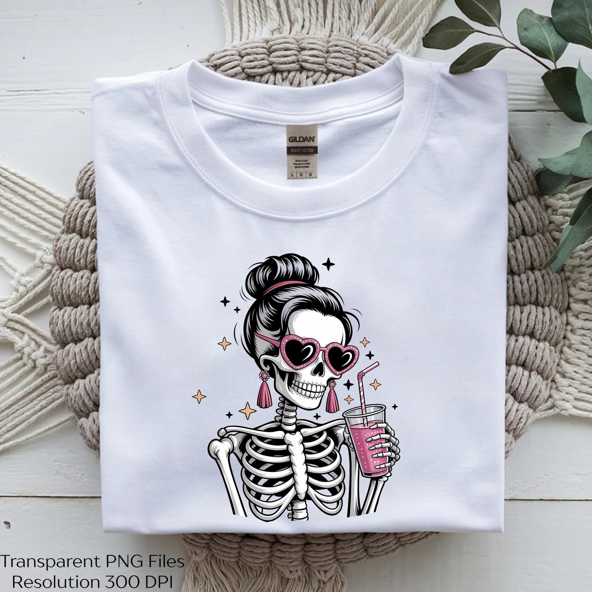 Glam Skeleton with Pop of Pink Clipart Bundle - CraftNest - Digital Crafting and Art