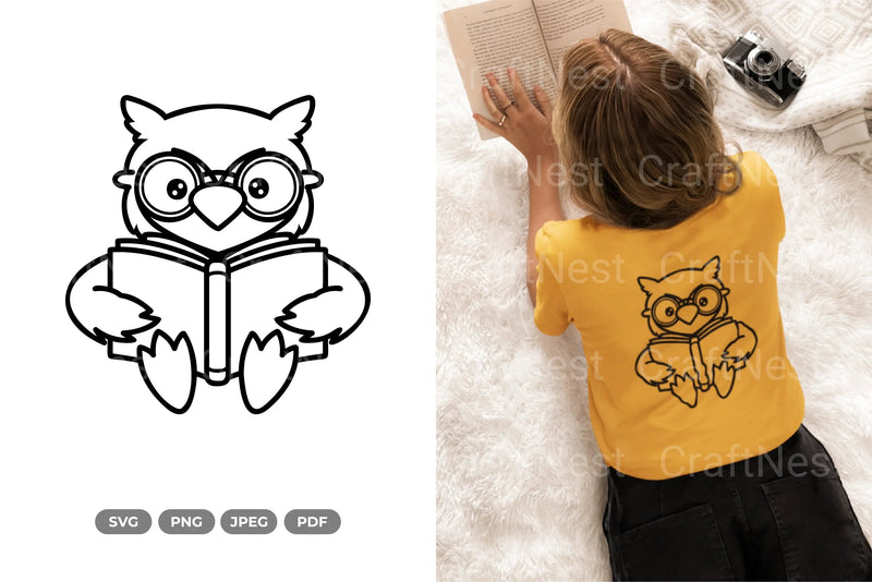 Cute Owl Reading Book Clipart Bundle - CraftNest - Digital Crafting and Art