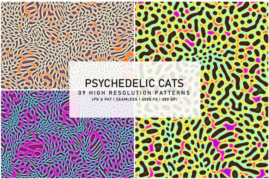Psychedelic Cats - Animal Print