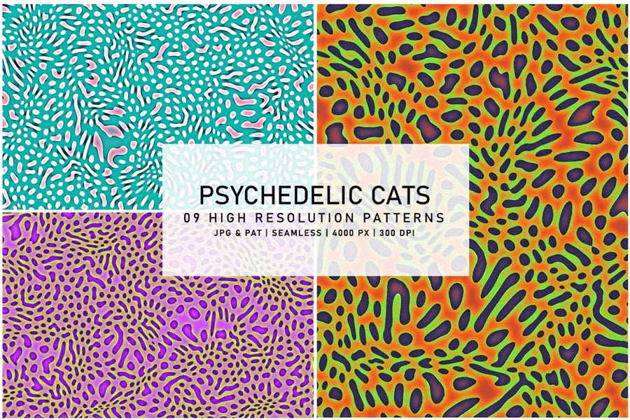 Psychedelic Cats - Animal Print