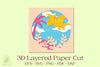 Pterodactyl 3D Layered Papercut Clipart Bundle