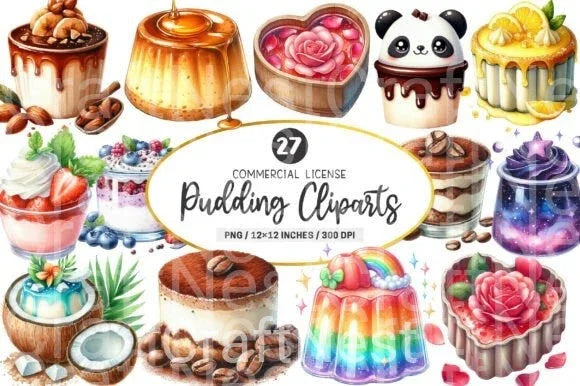Pudding Clipart Bundle - CraftNest - Digital Crafting and Art
