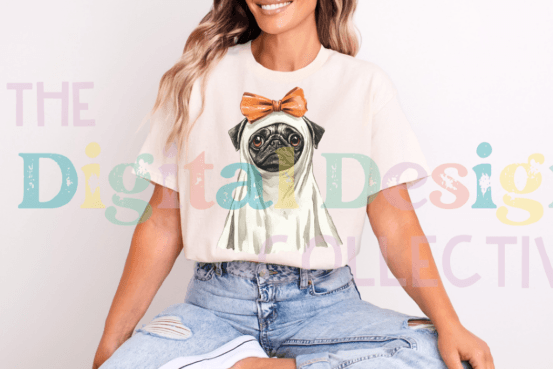 Pug Dog Ghost Halloween Clipart Bundle