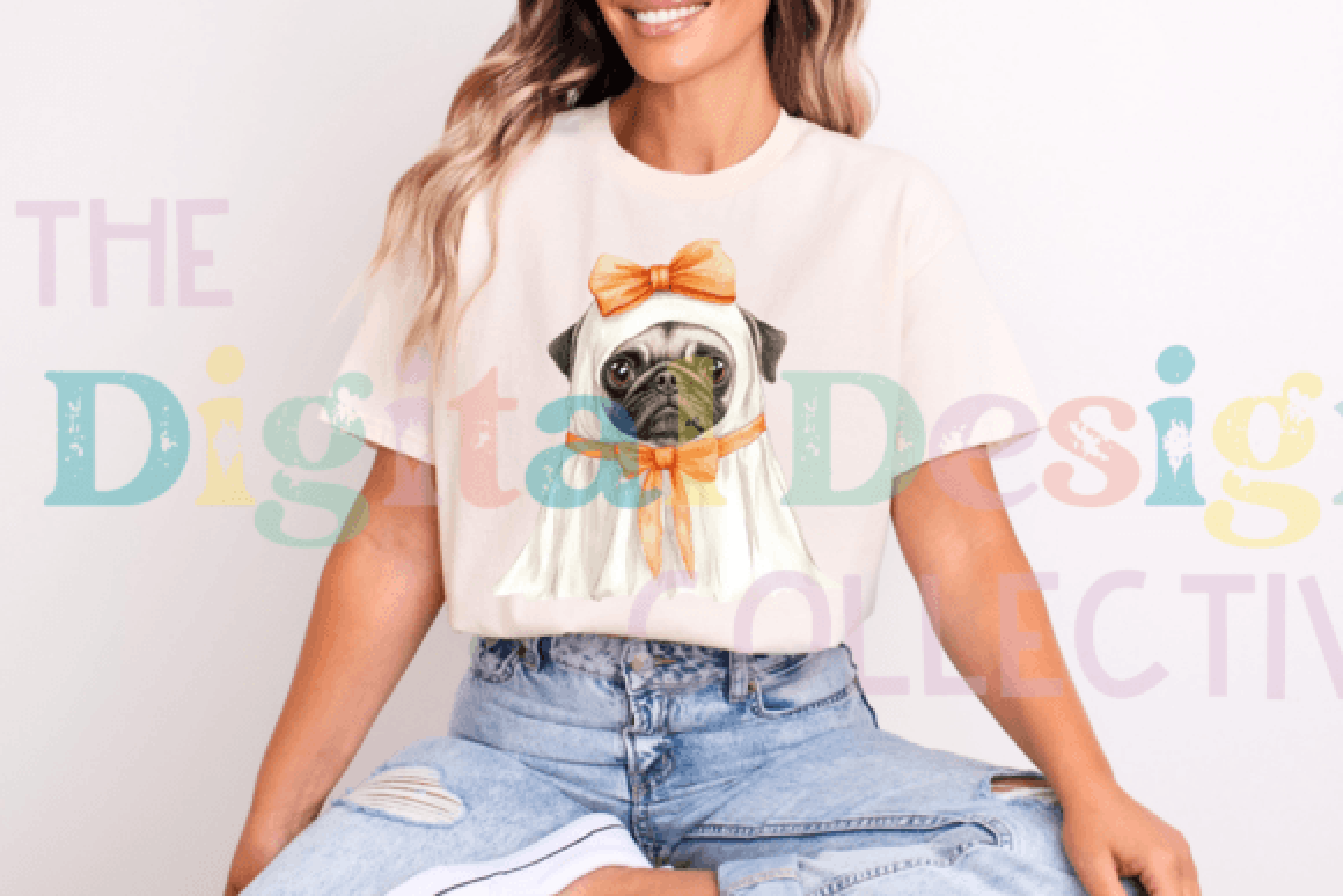 Pug Dog Ghost Halloween Clipart Bundle